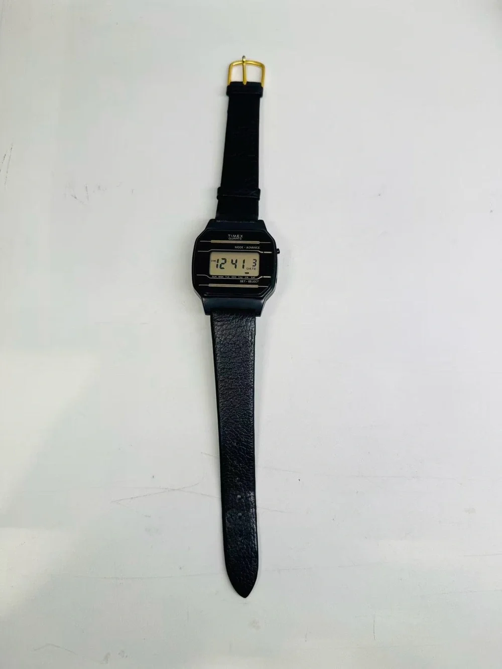 Vintage Timex Quartz LCD Digital Men Watch Black 35mm New Battery Working